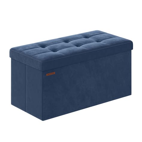 Songmics Storage Ottoman Foldable Velvet Storage Bench 2 Extra