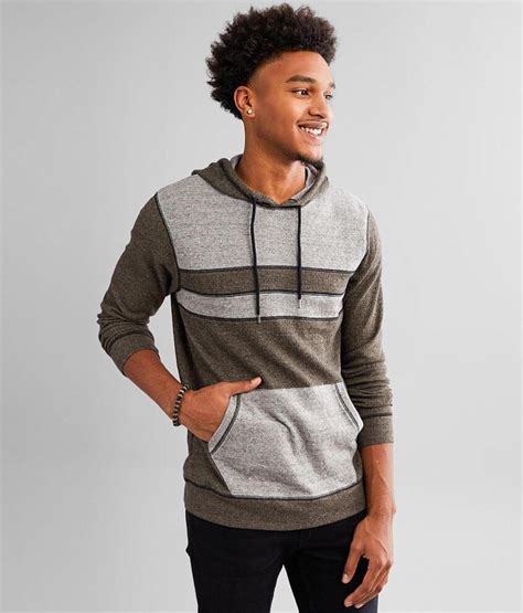 Bke Color Block Lightweight Hoodie Mens Sweatshirts In Brown Buckle