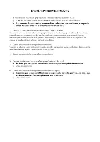 Posibles Preguntas Antropologia Pdf