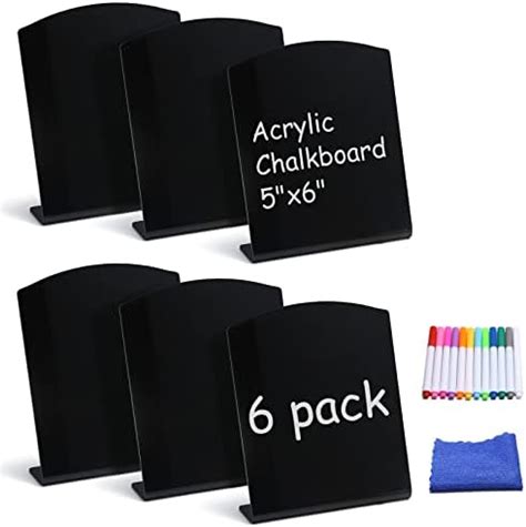 Chalkboard Signs SUTINE 6 Pack Acrylic Small Chalk Board Sign Board