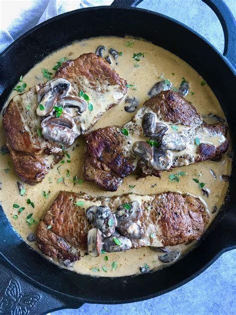 Steak with Mushroom Sauce - Easy Skillet Recipe – Cookin' with Mima