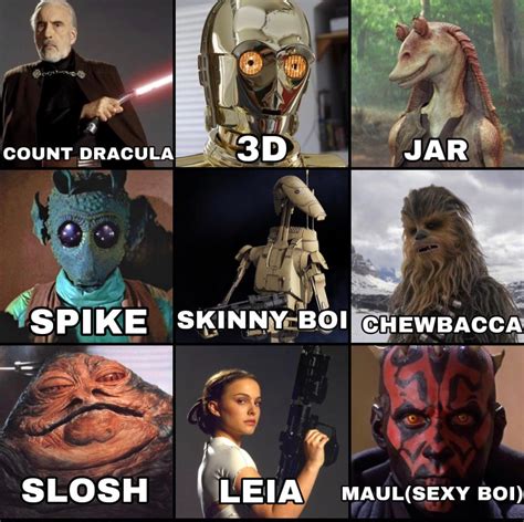 Star Wars characters according to my gf pt.2 : r/PrequelMemes