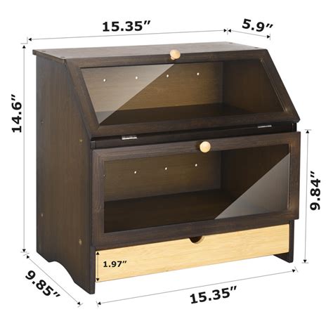 Foundry Select Bamboo Two Layer Bread Box With Drawer And Reviews Wayfair Canada