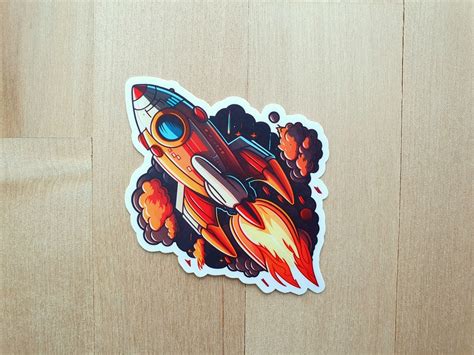 Space Rocket Launching Sticker Perfect for Science Lovers Space Lovers ...