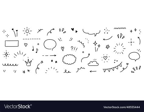 Cute line icon sketch element hand drawn Vector Image