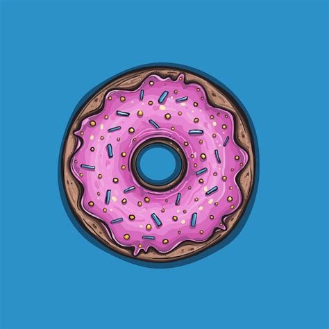 Premium Vector Donut With Pink Glaze