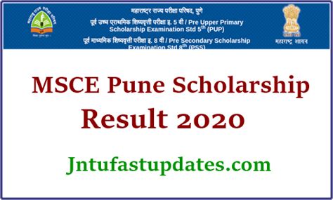 Msce Pune Scholarship Result 2020 Out 5th 8th Class Merit List