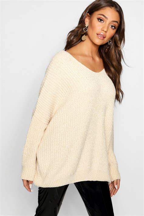 Oversized Slouchy V-Neck Chenille Jumper | Summer jumpers, Fashion, Slouchy