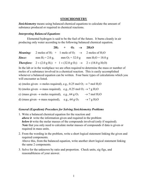 Solving Stoichiometry Problems