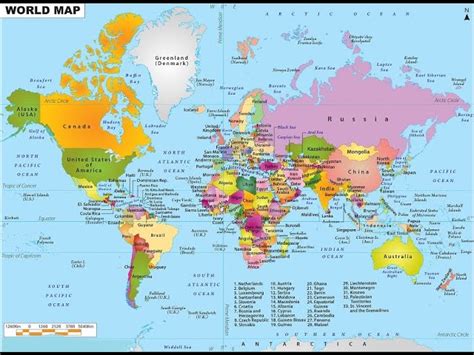 Политическая карта мира world-map на англ. яз. большая настенная 150 см ...