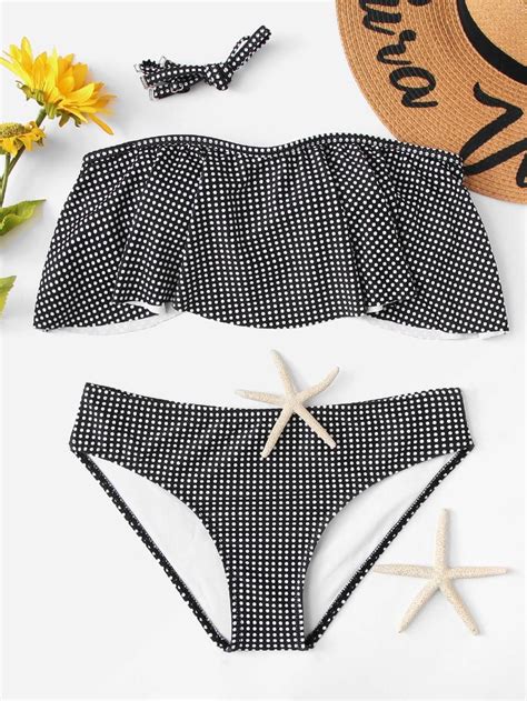 Polka Dot Bikini Set Shein Sheinside Polka Dot Bikini Set Bikinis