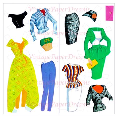 Barbie Paper Doll Printable Pdf Barbie Paper Doll Vintage Etsy