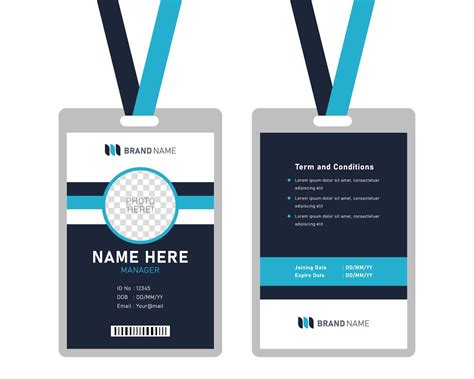 Modern Identity Card Design For Corporate With Mockup Minimal Blue Id