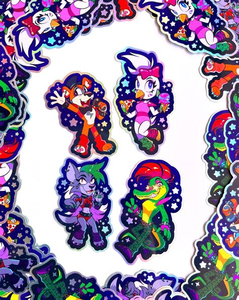 Holographic Fnaf Security Breach Stickers Etsy