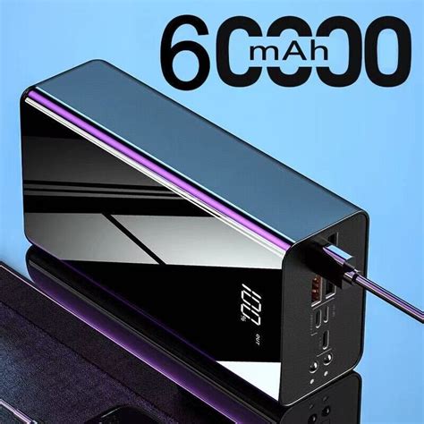 60000mah Power Bank Fast Charger Large Capacity Portable Mobile