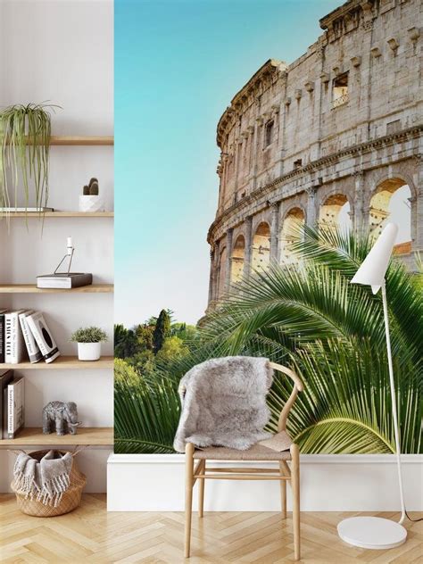 The Colosseum In Rome Palm Wallpaper Happywall