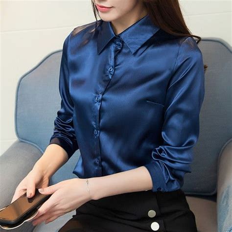 Fashion Stinlicher Satin Silk Shirt Women Autumn Long Sleeve Elegant Work Wear Tops Best Price