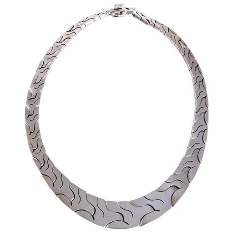 Sterling Silver Collar Necklace For Sale at 1stDibs