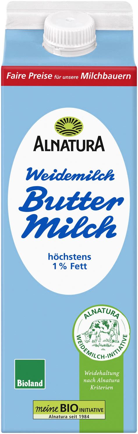 Weidemilch Buttermilch L In Bio Qualit T Von Alnatura