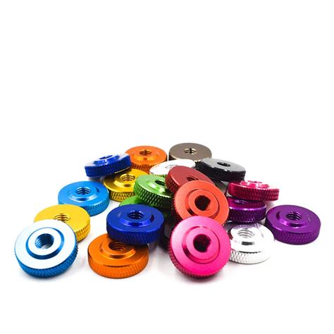 M3 M4 M5 M6 M8 Knurled Aluminum Thin Thumb Nut Colourful Anodized