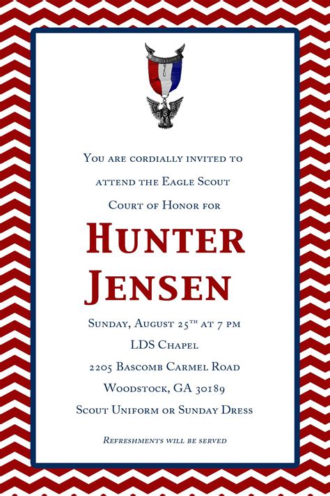 Eagle Scout Court Of Honor Invitations Downloadable - Property & Real ...