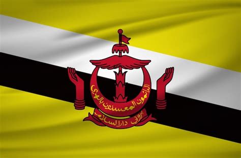 Premium Vector | Realistic brunei darussalam flag design background ...