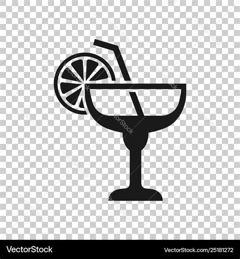 Alcohol Cocktail Icon In Transparent Style Drink Vector Image