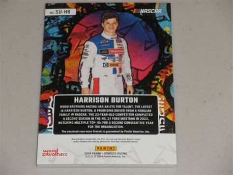 Donruss Suited Up Red Race Used Firesuit Hb Harrison Burton Ebay