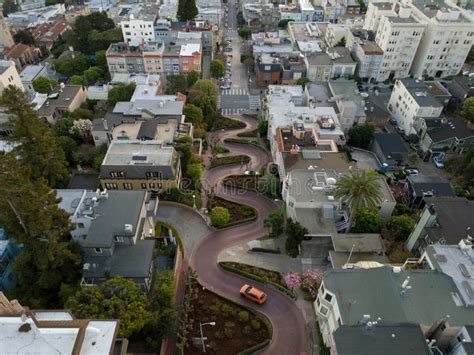 Lombard Street, San Francisco. Aerial View of the Crooked Street. Stock ...