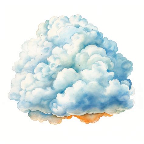 Premium AI Image | Watercolor cloud isolated on white background ...