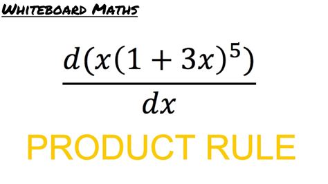 How To Differentiate Using The Product Rule Youtube