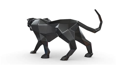 Black Panther D Model By Lowpoly Print