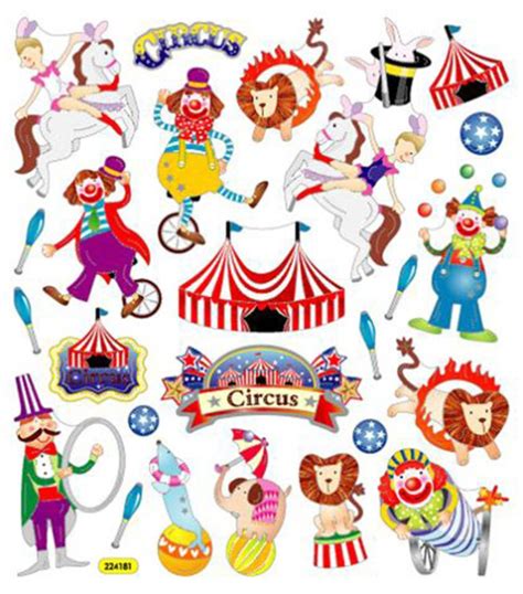 Circus Stickers Circus Birthday Circus Party Circus Baby Etsy