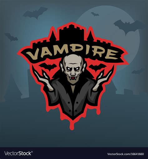 Vampire Emblem On A Dark Background Royalty Free Vector