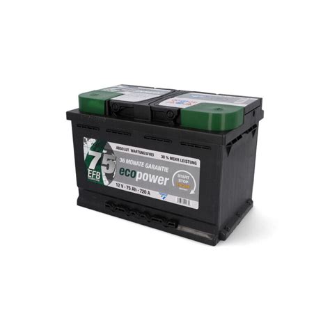 CARTEC Eco Power Batterie 75 EFB 75 Ah 720 A KFZ Starterbatterie Start