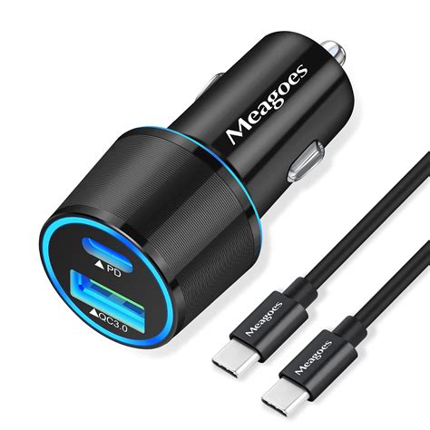 Meagoes USB C Car Charger, 36W 2-Port Fast Charging Adapter with PD&QC3