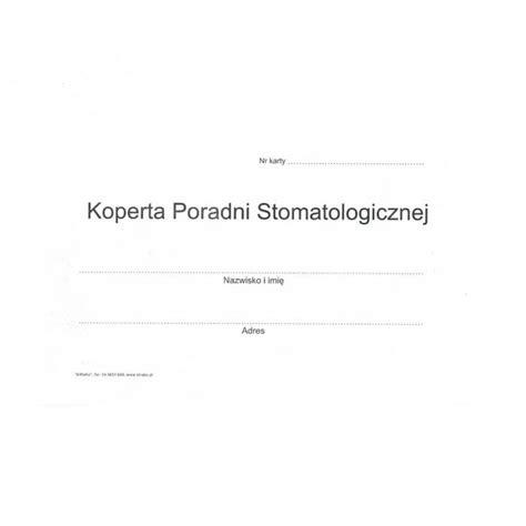 Koperta Poradni Stomatologicznej B5 biała samoklejąca z paskiem 100