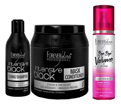 Kit Matizador Cabelo Preto E Bye Bye Volume Forever Liss