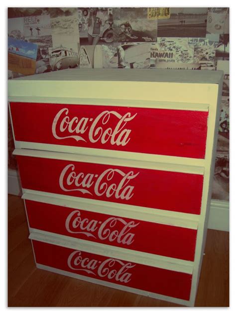 Handmade Retro Coca Cola Chest Of Wooden Vintage Drawers Frame Is