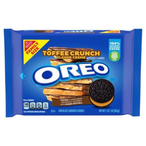 Nabisco Oreo Toffee Crunch Flavor Creme Chocolate Sandwich Cookies 1