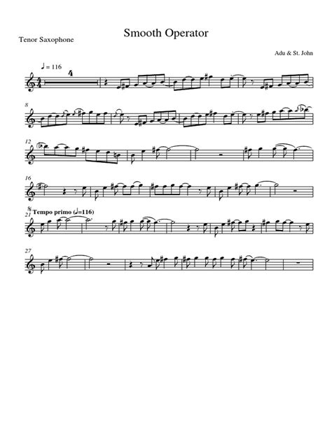 Smooth Operator Sax Tenor Tenor Saxophone | PDF | Musical Instruments ...