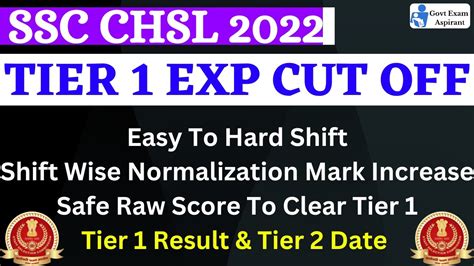 SSC CHSL 2022 TIER 1 Expected Cut Off CHSL 2022 Safe Score YouTube