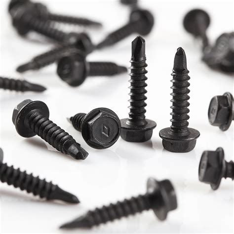 Pcs X Black Oxide Hex Washer Head Self Drilling Screw Ebay