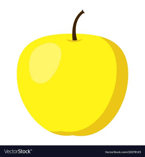 Yellow Apple Icon Flat Style Royalty Free Vector Image