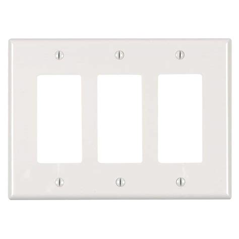 Leviton 3 Gang White Decorarocker Nylon Midwaymidsize Wall Plate 1 Pack Pj263 00w R52 Pj263