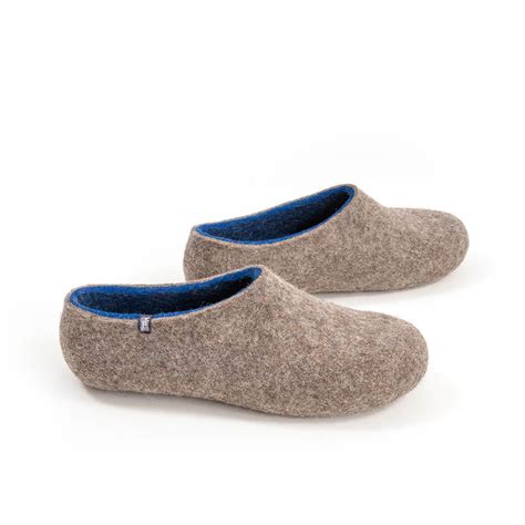 Blue slippers for men with light blue interior | Wooppers