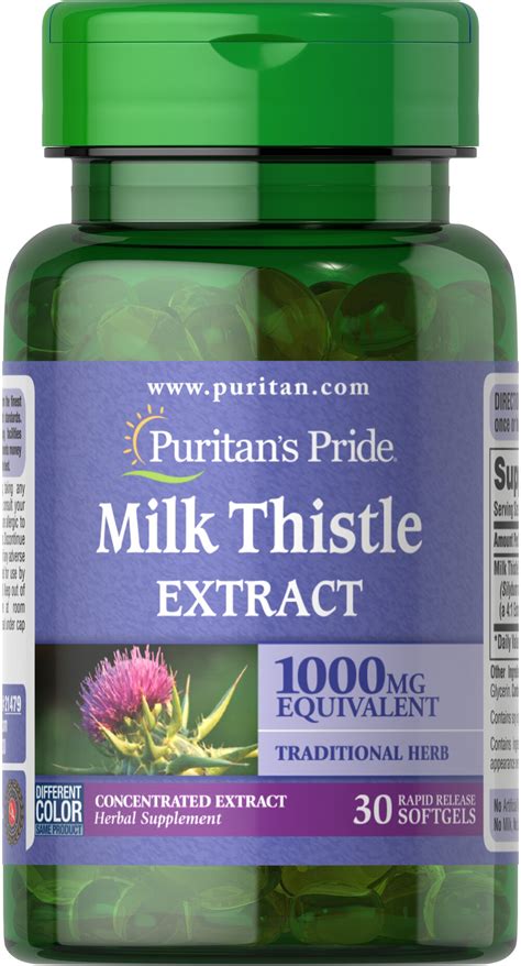 Milk Thistle Mg Extract Silymarin Softgels