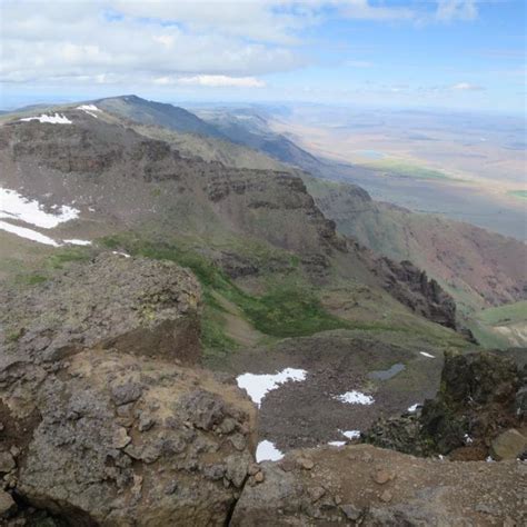 View looking north along the fault scarp forming the east face of ...