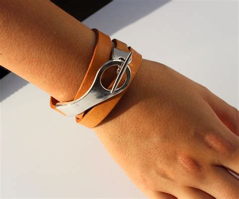 Natural Leather Bracelet Womens Leather Bracelet 3rd Etsy Uk