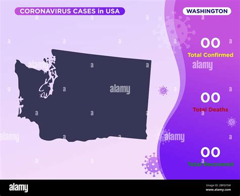 Washington Map Covid-19, Corona Virus Infographic Vector Template Stock ...